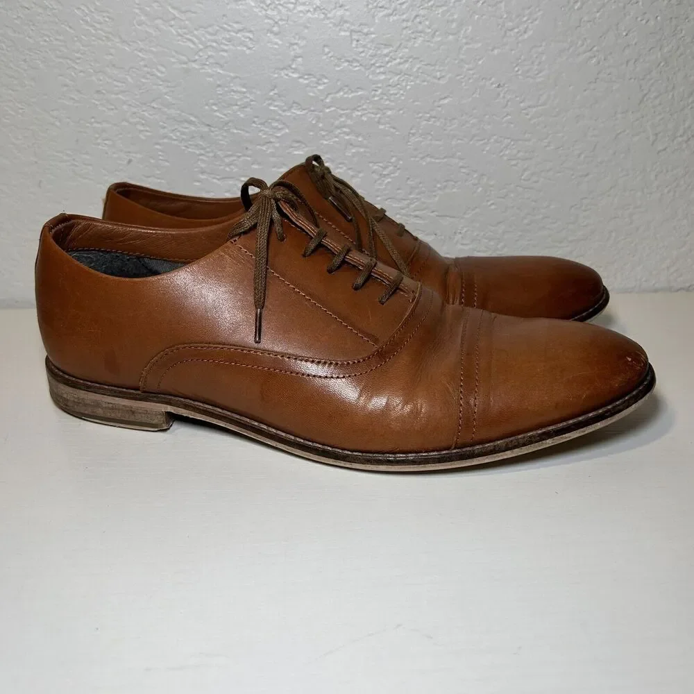 RUSH Gordon Rush Brown Oxford Classic Men's Shoes Size 10 Leather Everett